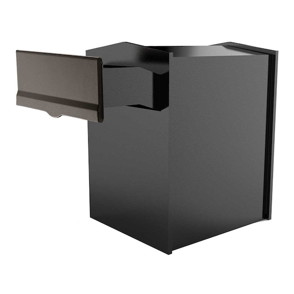 Lettasafe Collection Box w/Black Letter Plate and 8" to 10" Adjustable Chute LIB-BL-LM6-810 - main